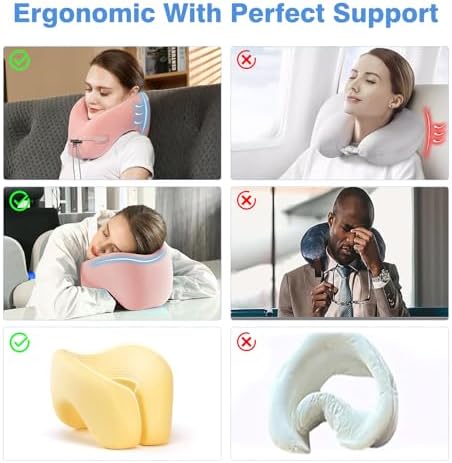 Jiaao Travel Pillow with Eye Masks and Earplugs