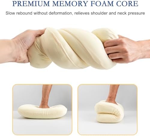 Memory Foam Travel Pillow with Neck Support and Fast-Debonding Foam