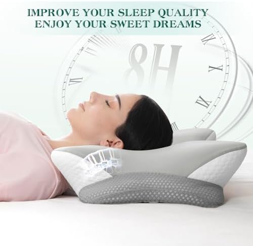 LTHTRADE Ergonomic Memory Foam Neck Pillow for Adults