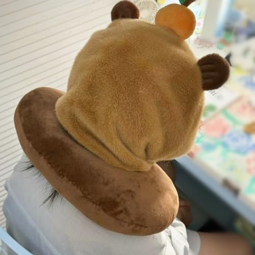 Adjustable Capybara-Shape Neck Pillow for Travel Comfort