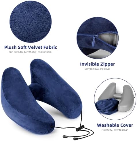 H-Shaped Inflatable Travel Pillow for Neck Support