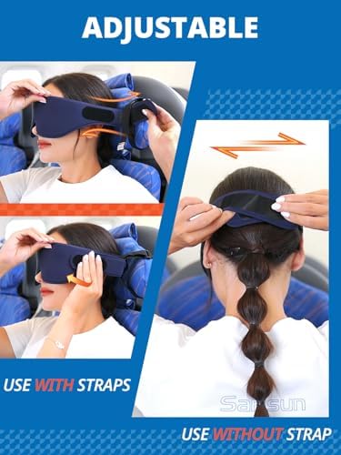 SARISUN Travel Head Strap Eye Mask 360 Comfort for Air Flights