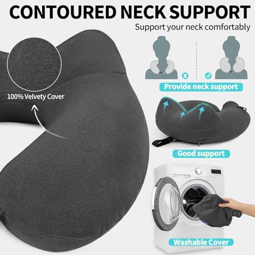 Glyzia 2-Pack Inflatable Travel Neck Pillow for Adults