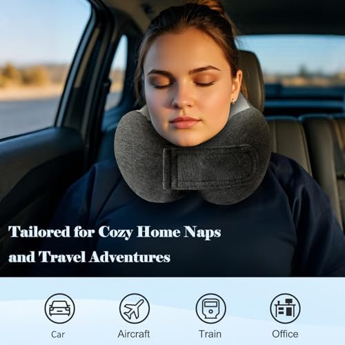 Waadiot Memory Foam Travel Pillow with Headrest