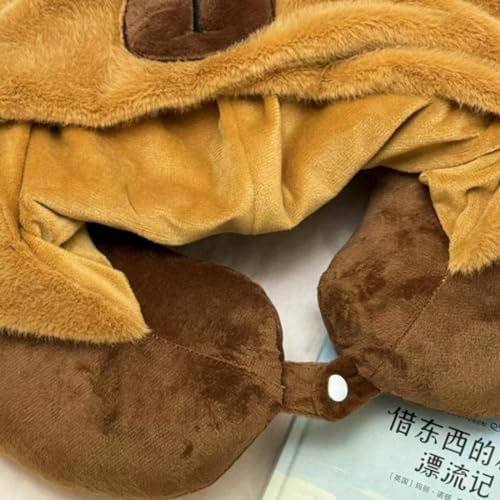 Adjustable Capybara-Shape Neck Pillow for Travel Comfort