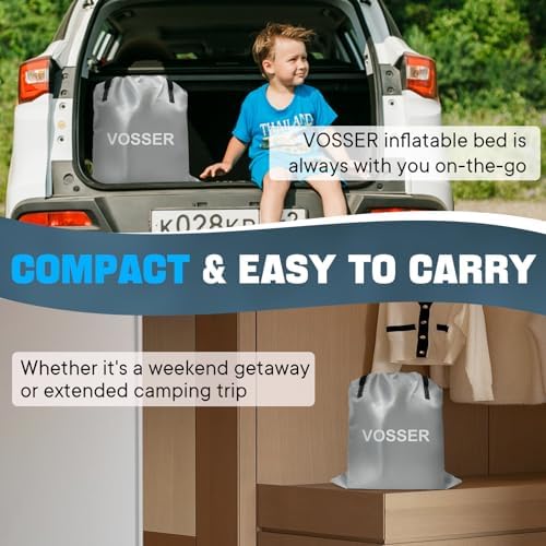 Vossal Twin Air Mattress Quick Inflate Durable Waterproof for Home Camp Guests