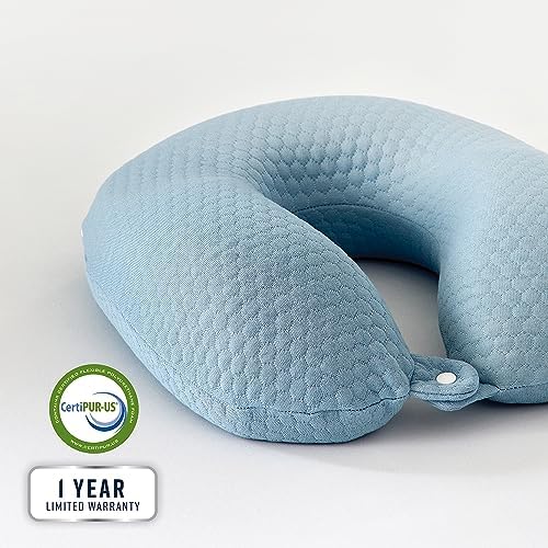 BODIPEDIC U-Neck Support Memory Foam Pillow 13x13 Slate Grey