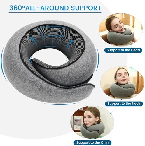 Light Gray Memory Foam Neck Pillow