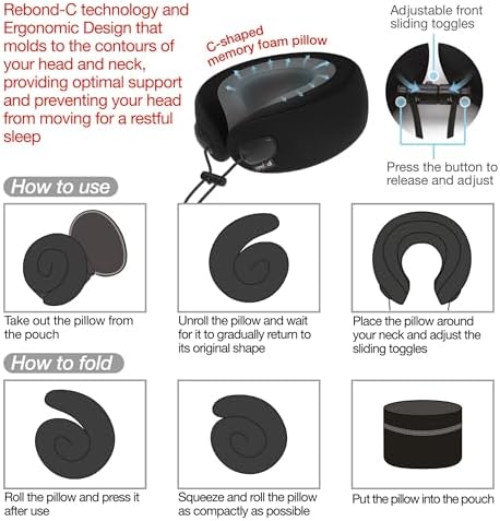 Switzerland Rebond-C Memory Foam Travel Neck Pillow