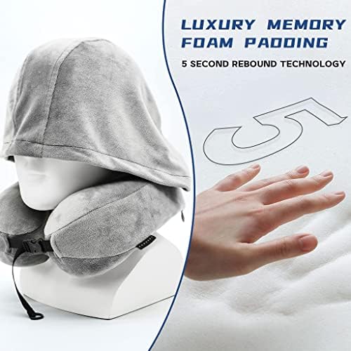 Hoodie Travel Pillow with Memory Foam Support