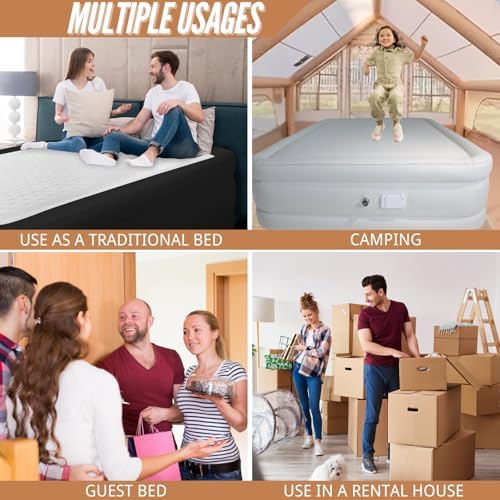 Fast-Charging Portable Air Mattress 1000lbs Capacity White