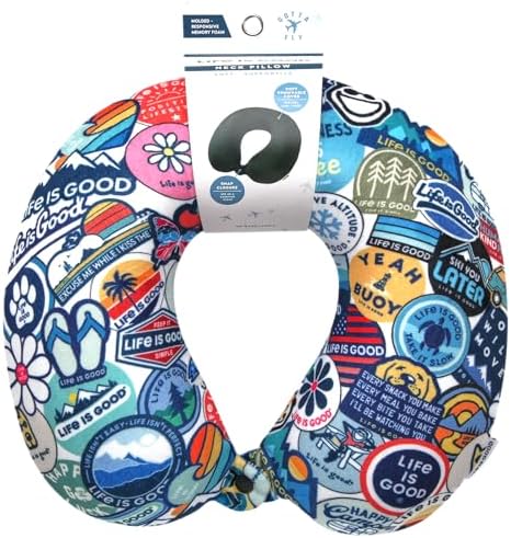 Life is Good Neck Pillow - Soft Memory Foam Travel Support
