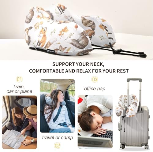 ALAZA - Memory Foam Neck Pillow for Travel Airplanes More