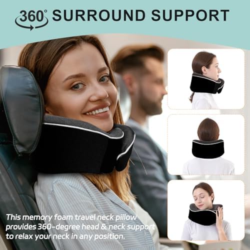 Ergonomic Memory foam Travel Pillow with 360-Degree Support
