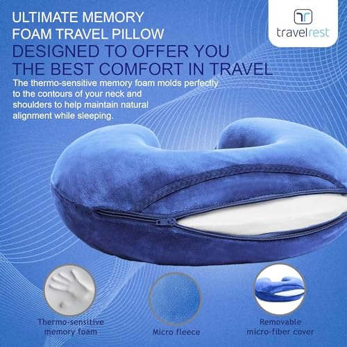 TRAVELREST - Memory Foam Travel Pillow