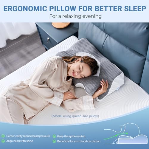 Ergonomic Memory Foam Pillow for Neck and Shoulder Pain Relief