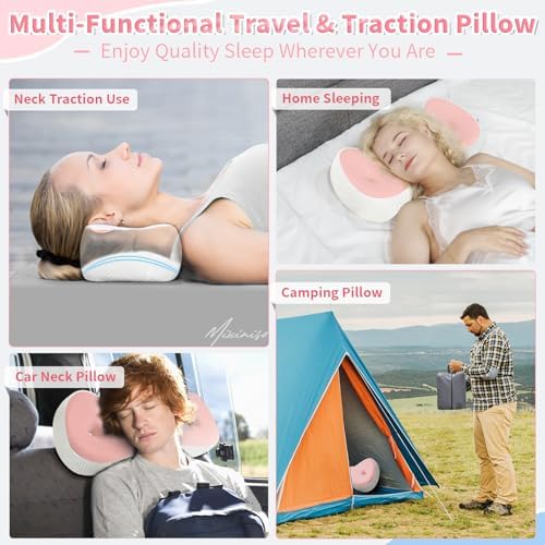 Mixiniso Neck Support Pillow with Traction Function and Portable Bag