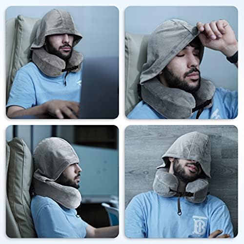 Hoodie Travel Pillow with Memory Foam Support