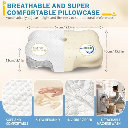 Ergonomic Cervical Pillow for Back and Side Sleepers
