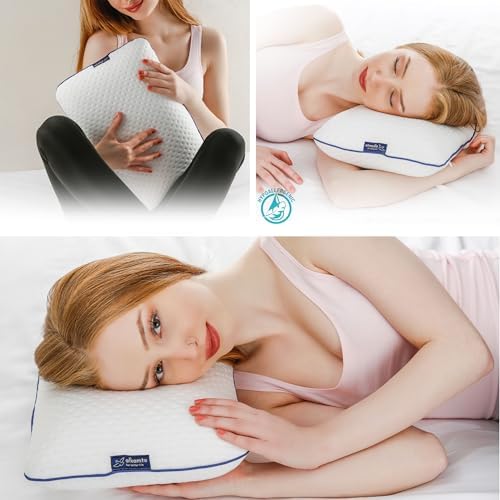 Memory Foam Pillow Temperature Regulating Long-Lasting Travel Camping White