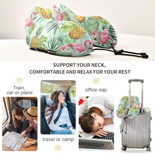 ALAZA Neck Travel Pillow with Memory Foam Comfort and Support