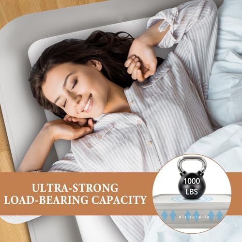 Fast-Charging Portable Air Mattress 1000lbs Capacity White