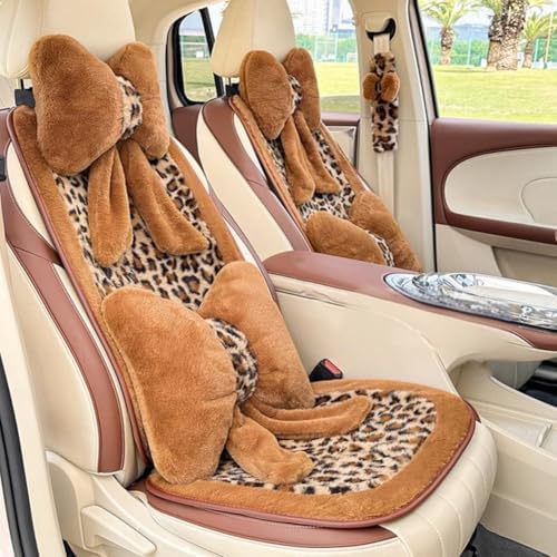 Luxury Plush Bow Car Headrest Lumbar Pillow Set for Comfort Style