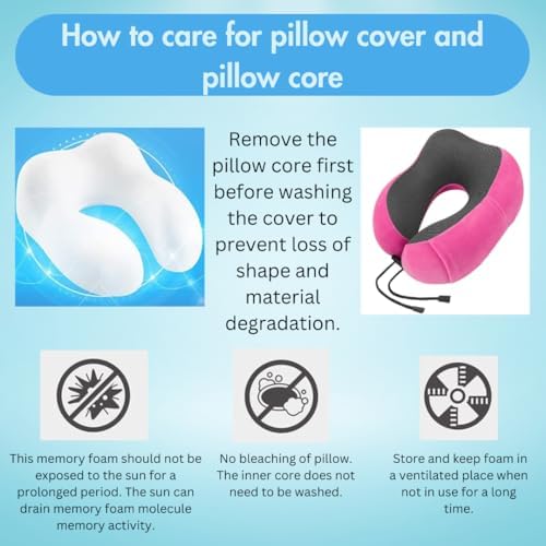 Metazonix Travel Pillow for Airplane Neck Support - Soft Memory Foam