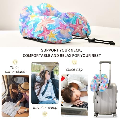 Adjustable Memory Foam Neck Pillow for Air Travel