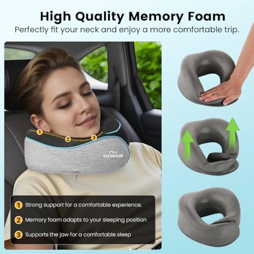Adjustable NO Trouble 360 Neck Pillow for Airplane Travel