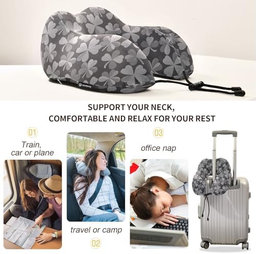 ALAZA Neck Travel Pillow with Memory Foam and Washable Cover