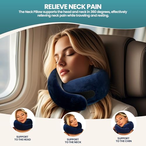 QRMZ Pot Memory Foam Travel Pillow for Neck Support