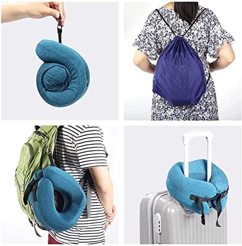 Anerji Memory Foam Travel Pillow Neck Support Easy Travel Design