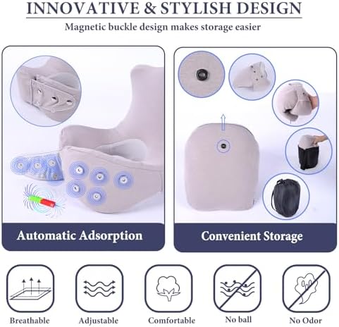 Adjustable Memory Foam Travel Pillow for Neck and Back Support