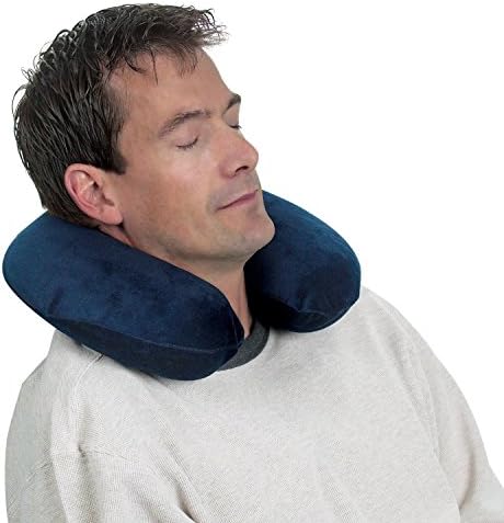 Deluxe Comfort Memory Foam Travel Pillow Blue
