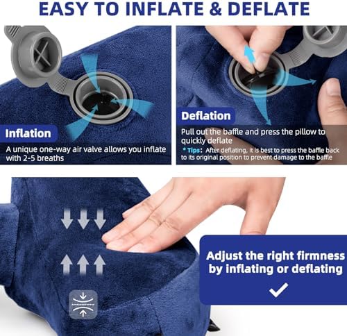 H-Shaped Inflatable Travel Pillow for Neck Support
