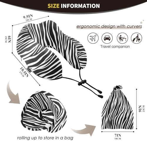 ALAZA Travel Neck Pillow Airplane Washable Memory Foam Comfort