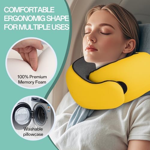 2025 New Travel Pillow for Airplane Yellow