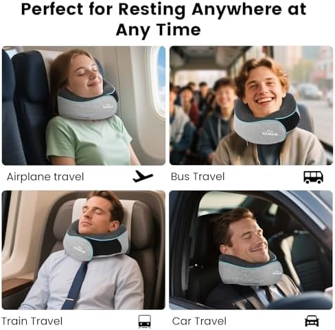 Adjustable NO Trouble 360 Neck Pillow for Airplane Travel