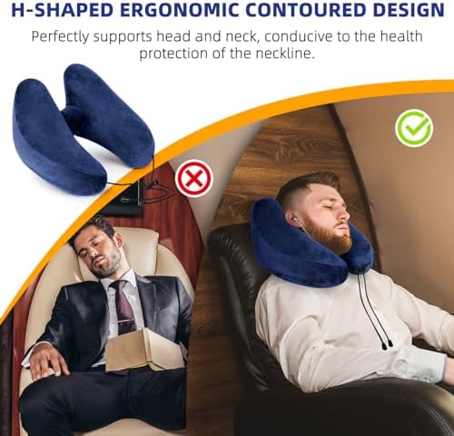 H-Shaped Inflatable Travel Pillow for Neck Support