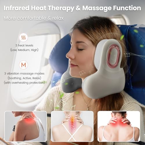 Ublives Travel Neck Pillow with Bluetooth Headset Massage