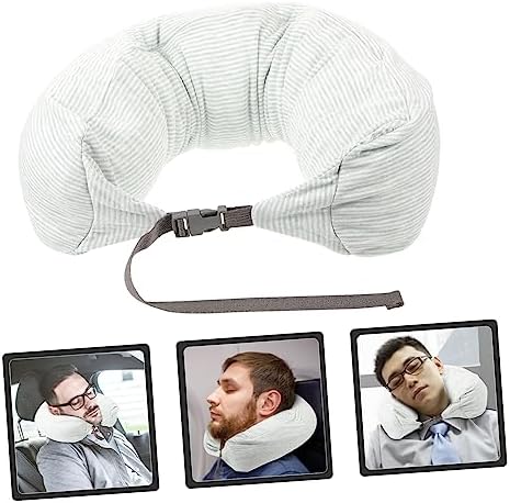 Bendable U-Shaped Travel Pillow with Green Breathable Fabric