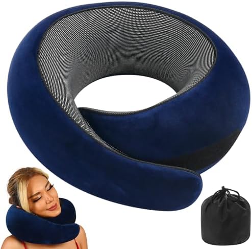 QRMZ Pot Memory Foam Travel Pillow for Neck Support