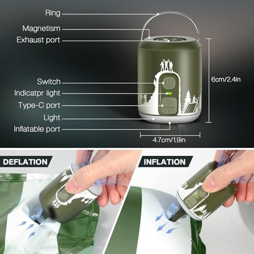 MIAOKE rechargeable air pump - inflate pool floats and air mattresses portable