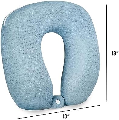 BODIPEDIC U-Neck Support Memory Foam Pillow 13x13 Slate Grey