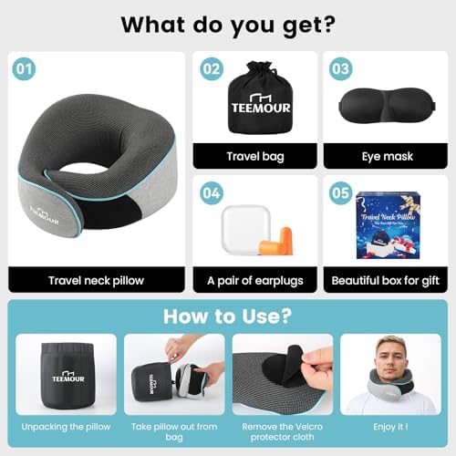 Adjustable NO Trouble 360 Neck Pillow for Airplane Travel