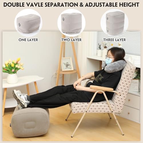 Adjustable Travel Neck Pillow and Footrest Package