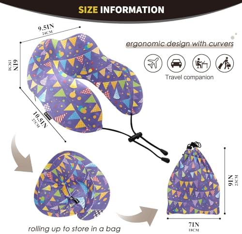 Comfy Neck Travel Pillow - Washable Portable Memory Foam Support