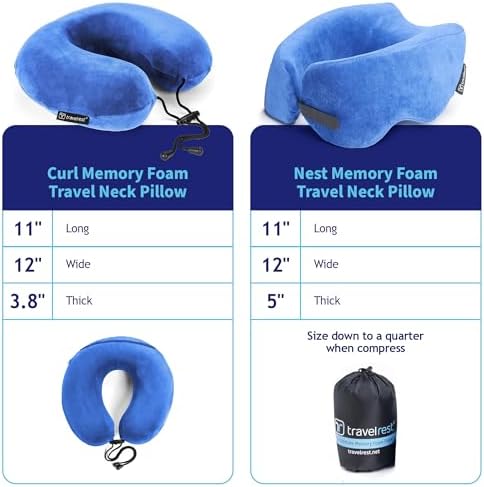 TRAVELREST - Memory Foam Travel Pillow