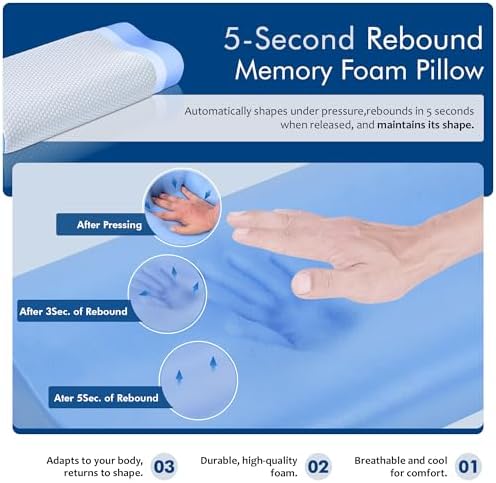 Memory Foam Pillow for Neck Support and Snoring Reduction